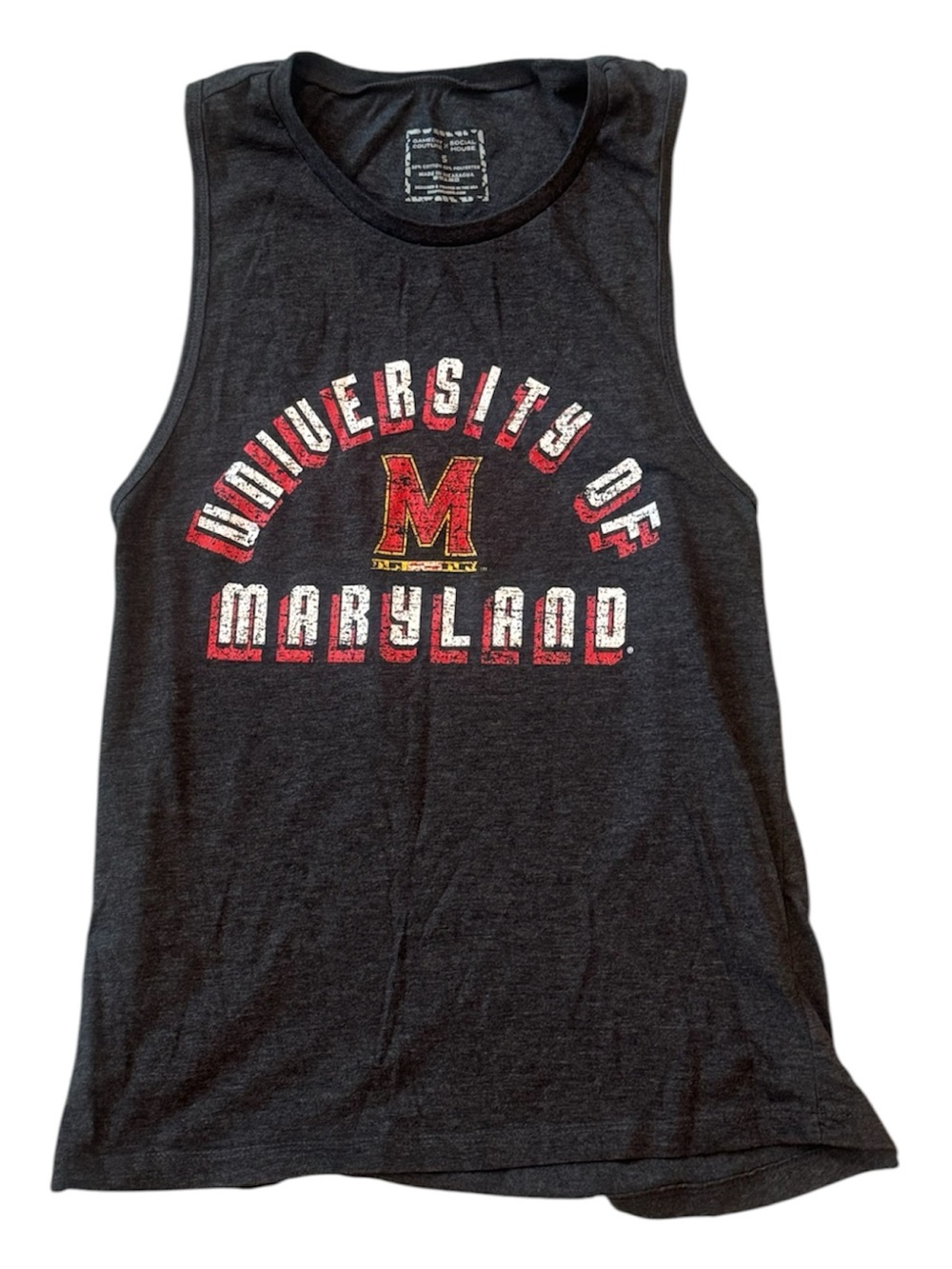 University of Maryland Women's Black Tank Top - Campus Graphic Terps